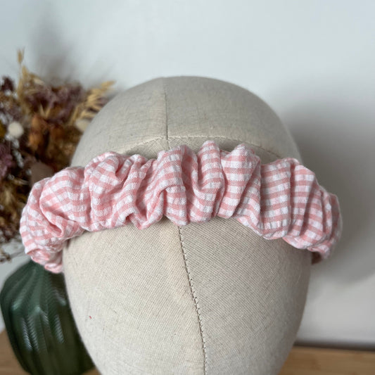 Serre-tête - Vichy rose.